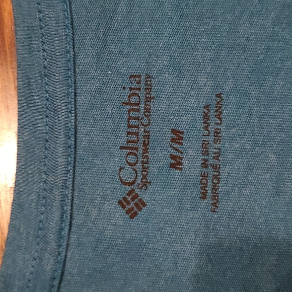 Womens Columbia teal outdoor print long sleeve shirt size M - Picture 3 of 4